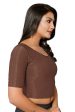 Malishka Women s Lycra Readymade Blouse Combo Pack - Red & Brown Discount