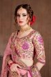 Aastha Fashion Women s Arresting Pastel Pink Colored Bridal Wear Designer Embroidered Lehenga choli Cheap