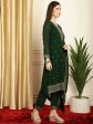 Aastha Fashion Women s Green Georgette Resham Thread & Sequin Kurta with Trouser & Dupatta Discount