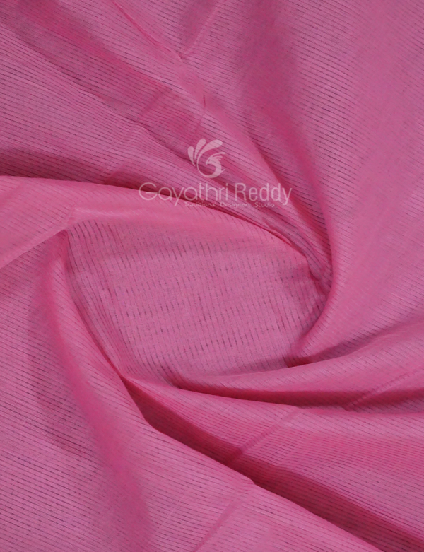 Dual Shades of Baby Pink With Contrast Blouse Pure Mangalgiri Cotton By Gayathri Reddy Designer Studio Hot on Sale