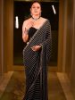 Anouk Black & Gold-Toned Sequin Embellished Georgette Saree Fashion