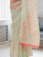 Aastha Fashion Women s Red Digital Printed Organza Saree with Blouse Sale