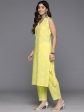 Ahalyaa Women s Traditional wear Kurta Set - Yellow Cheap