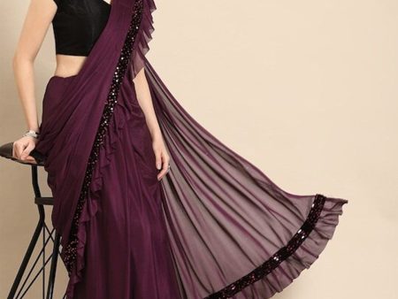 Anouk Sequinned Ruffles Saree Sale