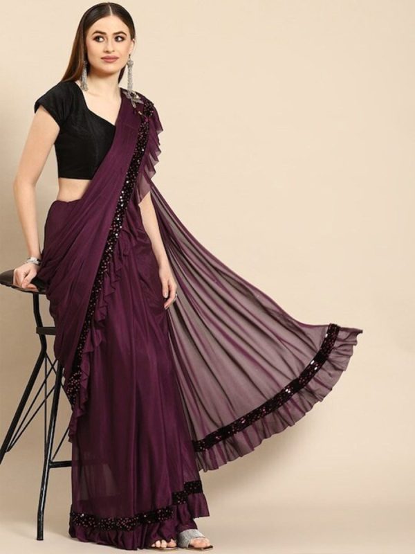 Anouk Sequinned Ruffles Saree Sale