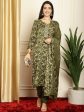 Aastha Fashion Women s Green Pashmina Floral Digital Printed Kurta with Trouser & Dupatta Fashion