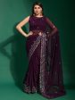 Anouk Purple & Blue Embellished Sequinned Saree Fashion