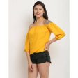 Aastha Fashion Women s Yellow Polyester Solid Casual Top Online now