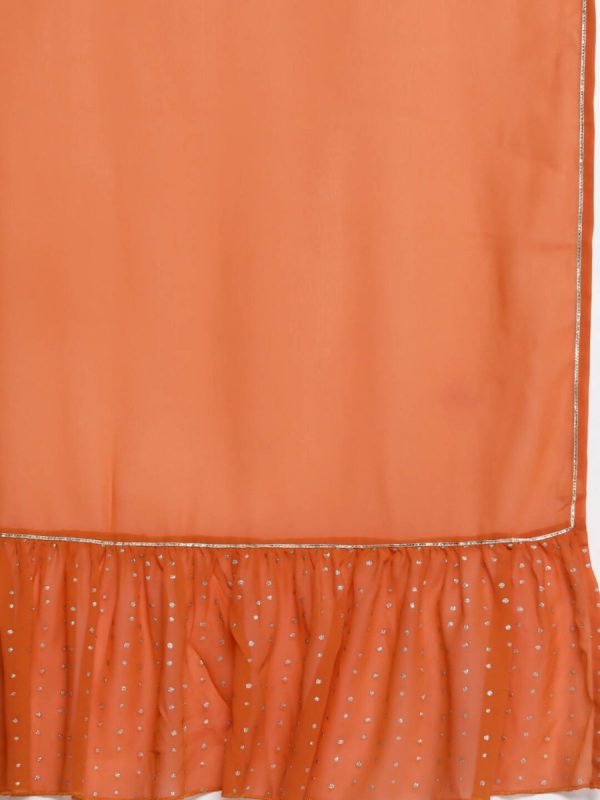 Ahalyaa Women s Traditional wear Kurta Set - Orange Hot on Sale