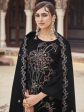 Aastha Fashion Women s Black Velvet Resham Thread with Jari & Sequin Kurta with Trouser & Dupatta Cheap