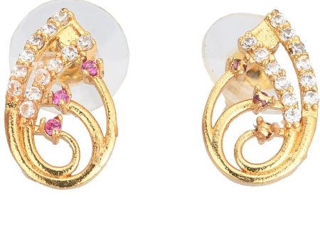 AanyaCentric Elegant Gold Plated Ad American Diamond Earrings for Women Girls of All Ages Online now