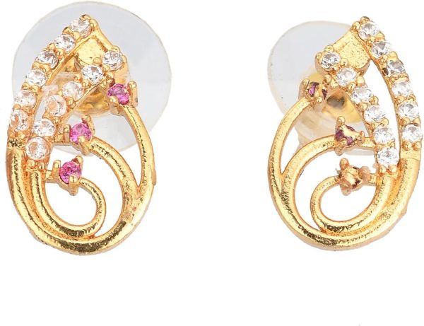 AanyaCentric Elegant Gold Plated Ad American Diamond Earrings for Women Girls of All Ages Online now