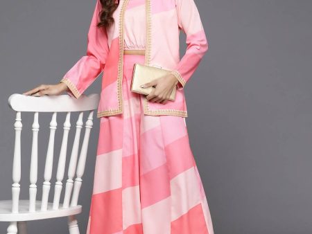 Ahalyaa Women s Traditional Wear Co-ods - Pink For Discount