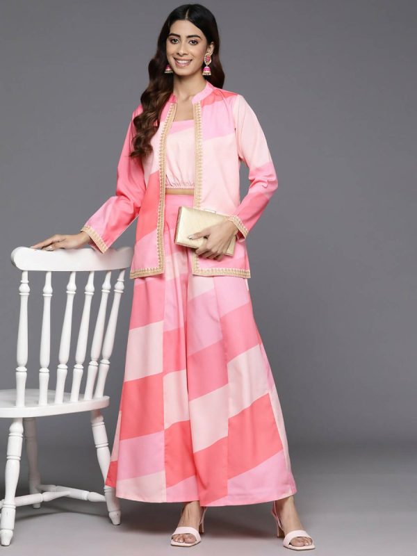 Ahalyaa Women s Traditional Wear Co-ods - Pink For Discount