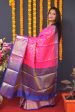 Aastha Fashion Pink Woven Kanjivaram Silk Saree with Blouse Discount