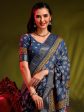 Anouk Blue Bagh Printed Zari Sungudi Saree Cheap