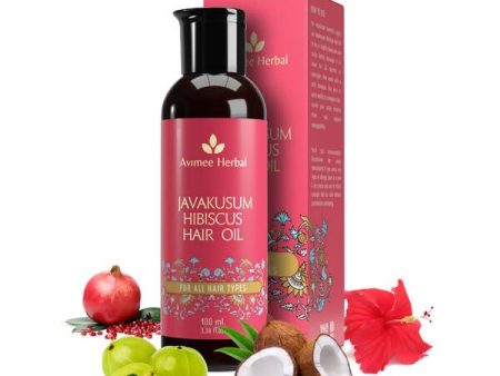 Avimee Herbal Javakusum Hibiscus Hair Oil With Coconut, Amla, Pomegranate Seed Oil & Hibiscus Extract Hot on Sale