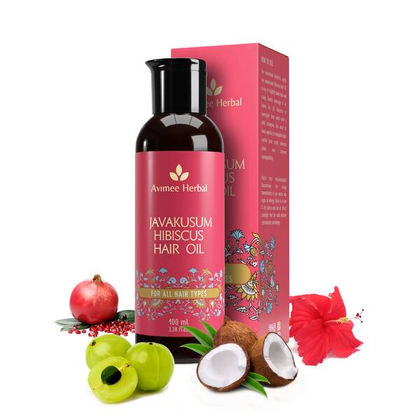 Avimee Herbal Javakusum Hibiscus Hair Oil With Coconut, Amla, Pomegranate Seed Oil & Hibiscus Extract Hot on Sale