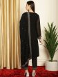 Aastha Fashion Women s Black Georgette Resham Thread & Sequin Kurta with Trouser & Dupatta Hot on Sale