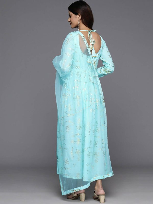 Ahalyaa Women s Traditional wear Dress - Blue Online Hot Sale