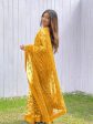 Anouk Mustard Embellished Sequinned Net Saree Online Hot Sale