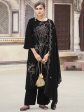 Aastha Fashion Women s Black Velvet Resham Thread with Jari & Sequin Kurta with Trouser & Dupatta Cheap