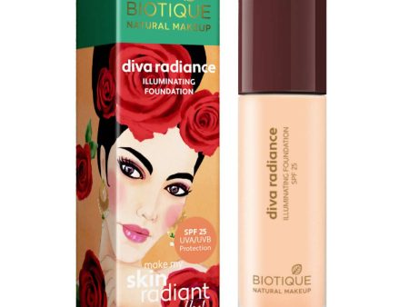 Biotique Natural Makeup Diva Radiance Illuminating Foundation-Creamy Oatmeal on Sale