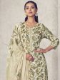 Aastha Fashion Women s Cream Pure Pashmina Digital Print with Jacquard Woven Kurta with Trouser & Dupatta Sale