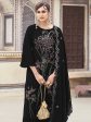 Aastha Fashion Women s Black Velvet Resham Thread with Jari & Sequin Kurta with Trouser & Dupatta Cheap