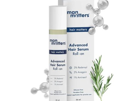 Man Matters Advanced Hair Growth Rosemary Serum Roll on, 3% Redensyl,2% Anagain,1% Aminexil & Rosemary Leaf Extract on Sale