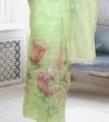 Aastha Fashion Women s Sea Green Digital Printed Organza Saree with Blouse For Discount