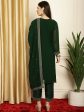 Aastha Fashion Women s Green Georgette Resham Thread & Sequin Kurta with Trouser & Dupatta Discount