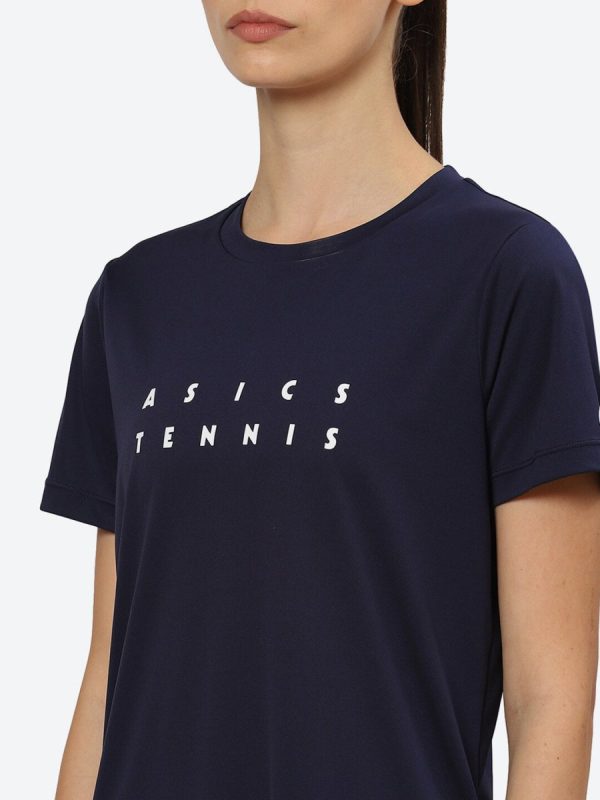 ASICS Women Typography Court Graphic Printed T-shirt Hot on Sale