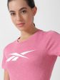 Reebok Brand Logo Printed Round Neck Slim-Fit T-Shirt Cheap