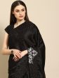 Anouk Black Ethnic Motifs Beads and Stones Satin Saree Discount