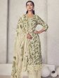 Aastha Fashion Women s Cream Pure Pashmina Digital Print with Jacquard Woven Kurta with Trouser & Dupatta Sale