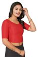 Malishka Women s Lycra Readymade Blouse Combo Pack - Red & Brown Discount