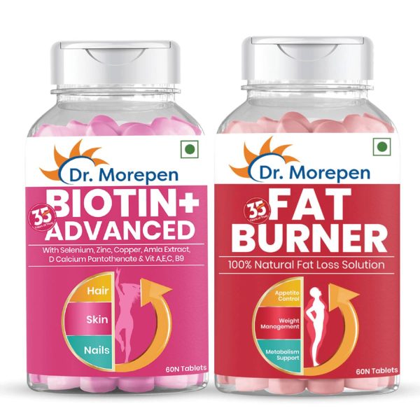 Dr. Morepen Biotin+ Advanced Tablets and Fat Burner Tablets Combo Online