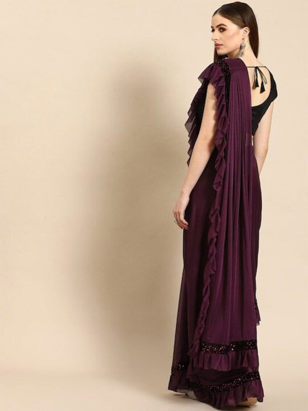 Anouk Sequinned Ruffles Saree Sale