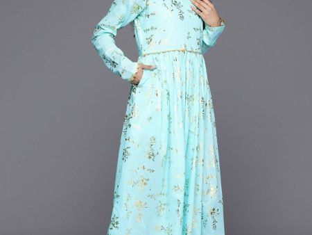 Ahalyaa Women s Traditional wear Dress - Blue Online Hot Sale