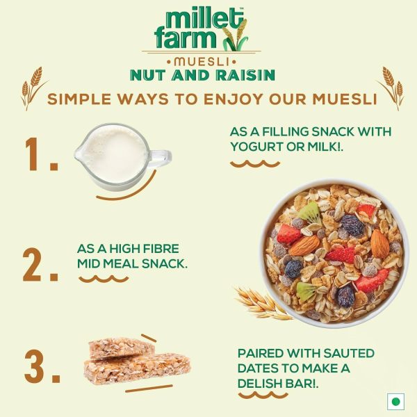 Bagrry s Millet Farm Nut & Raisin Muesli with Jowar and Ragi For Sale