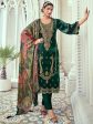 Aastha Fashion Women s Green Velvet Cording with Digital Printed Kurta with Trouser & Dupatta Online Hot Sale