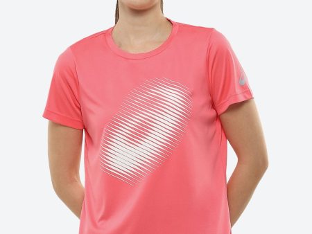 ASICS Women Pink Brand Logo Printed BIG GRAPHIC SS Round Neck Sports Running T-shirt Online