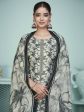 Aastha Fashion Women s Grey Muslin Digital Print with Resham Thread work Kurta with Trouser & Dupatta Online Sale