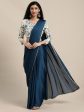 Anouk Navy Blue Sequinned Satin Saree Online