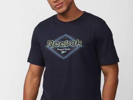 Reebok Gs Keep It Classic Vecnav Printed Pure Cotton T-Shirt For Cheap