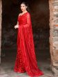 Anouk Red Embellished Sequinned Pure Georgette Saree For Discount