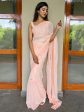 Anouk Peach-Coloured Floral Embellished Sequinned Pure Georgette Saree Online Hot Sale