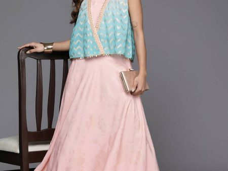 Ahalyaa Women s Traditional Wear Co-ods - Pink For Discount