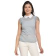 Aastha Fashion Women s Grey Georgette Solid Casual Top Cheap